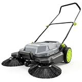 Outsunny Kehrmaschine manuell 68 cm Kehrbreite 24 L Schmutzbehälter