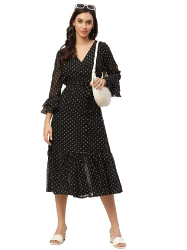Image of Wisstler Women MIDI Dress with Lining Fashion Length