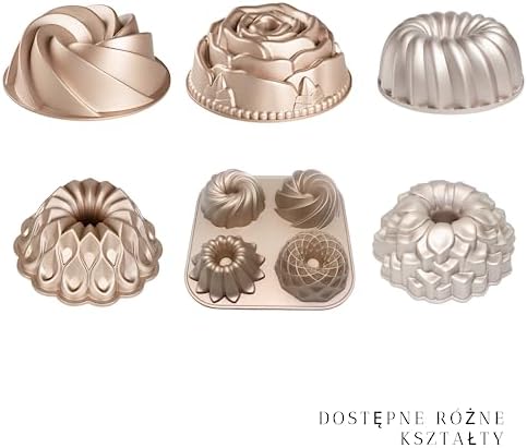 Erreke Forma do ciasta, nieprzywierająca i bardzo trwała forma aluminiowa, różowe złoto, średnica 24 cm, pojemność 2,5 litra, tortownica do pieczenia (Wodospad)