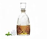 Whiskey-Dekanter, 765 ml, Likör-Dekanter mit Stopfen, bleifreies Glas, Likörflasche für Whiskey,...