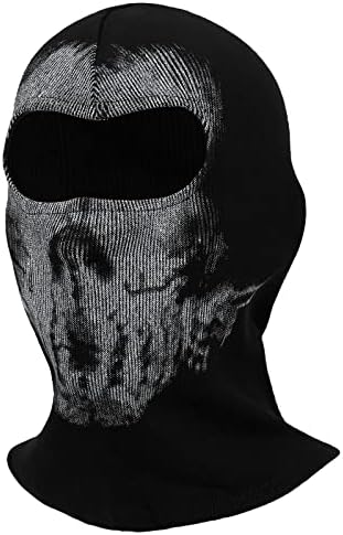 Call of Balaclava Duty Mask Ghost Skull Full Face Mask Skeleton Ski Bike Motorcycle Neck Face Mask Windproof Cosplay Mask for Winter Outdoor Sports Black