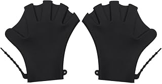 YQVEOT Diving Gloves, 1 par de Guantes de natación palmeados, Guantes de Entrenamiento de Resistencia al Agua for Fitness, Guantes de Buceo de Silicona, Guantes de Entrenamiento de natación(Nero)