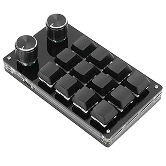 One Handed Gaming, One Handed Macro Mechanical Keyboard Macro Keypad DIY Programmable Keypad for Office Gaming Ing Keyboard Programmable 12 Key Multifunction Black