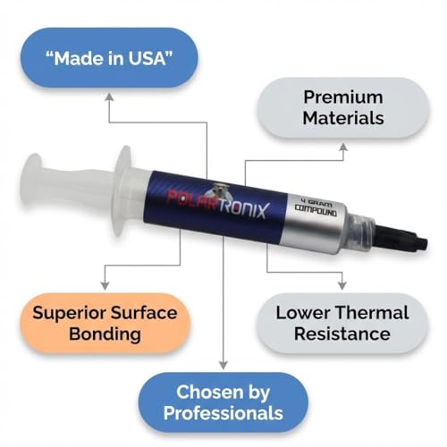 Thermal Paste for Computer CPU GPU Laptop 12.8W/mk Made in USA 4 Gram High Thermal Conductivity - Non Corrosive/Non-Conductive All Processor