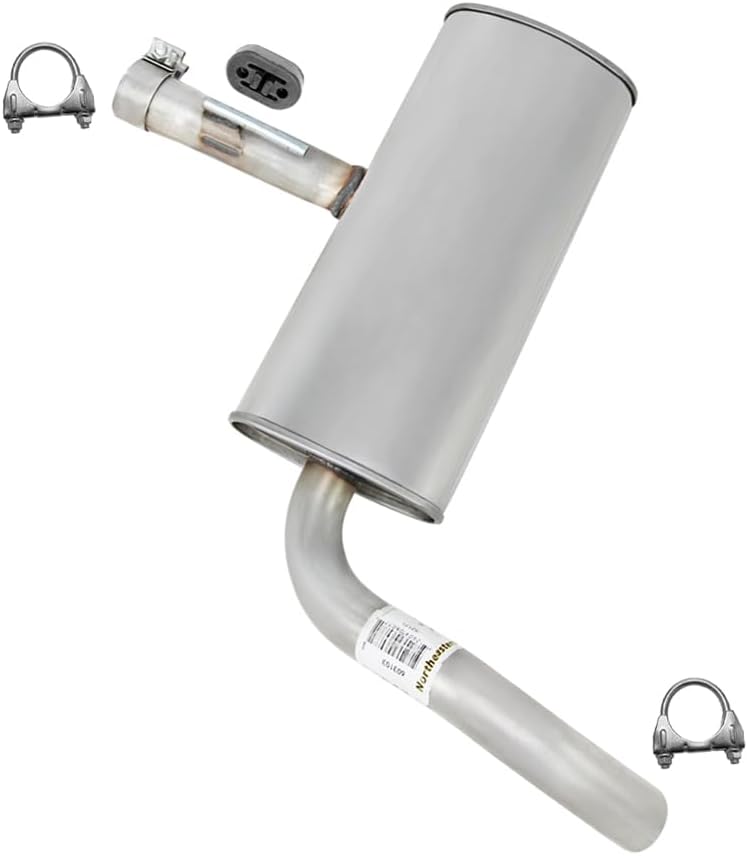 Exhaust Muffler Compatible with Volkswagen Jetta 1993-1995 2.0L | Stainlees Steel | Northeastern Exhaust | Includes Clamps and Hanger | Direct-Fit Replacement