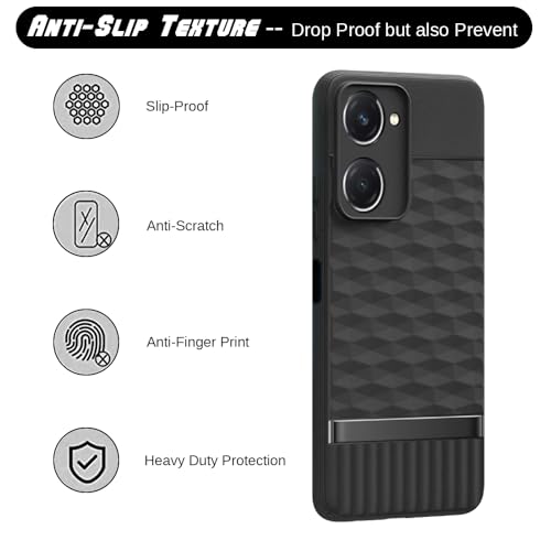 Image of Shockproof Case | Full Camera Protection | TPU Flexible Back Cover for Vivo Y18 4G / Y18e 4G / Y28s 5G / Y28e 5G / Y03 4G / T3 Lite 5G / Z9 Lite 5G (Matte Black)