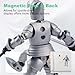 JiaYiFei T13 Medieval Knight Action Figure | 2-Pack 5.5 inches | Completely Assembled | Magnetic Design | with Stand, Suitable for Executive Desk Toys | Black & White