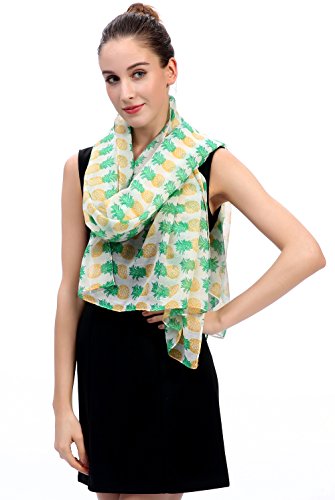 Lina & Lily Pineapple Print Women's Scarf Shawl Wrap Lightweight3