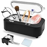 Ultrasonic Cleaner Jewelry Cleaning Machine: 48KHz Sonic Cleaner for Glasses Rings Watches with 12oz Tank - Great for Woman Fashion Enthusiast (Black)