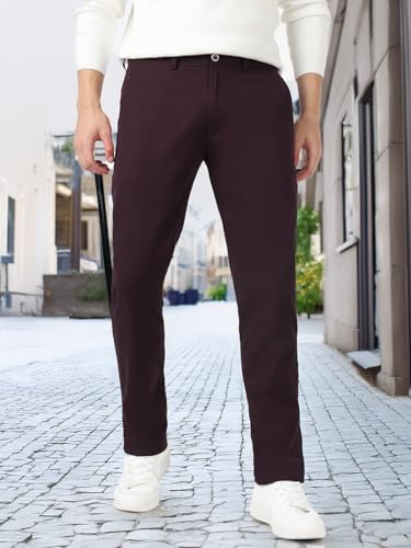 Image of Urbano Fashion Men's Cotton Light Weight Non-Stretch Slim Fit Casual Trousers