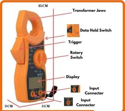Image of MT-87 Portable LCD Digital Clamp Ampere AC DC Voltage Multi Meter Current OHM Tester (NL-VAC3-57YS)
