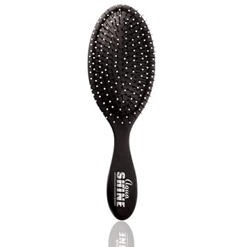 ISO Beauty Aqua Shine Magic Hair Brush Eliminates Tugging, Tearing, Pulling, and Ripping of Hair Black