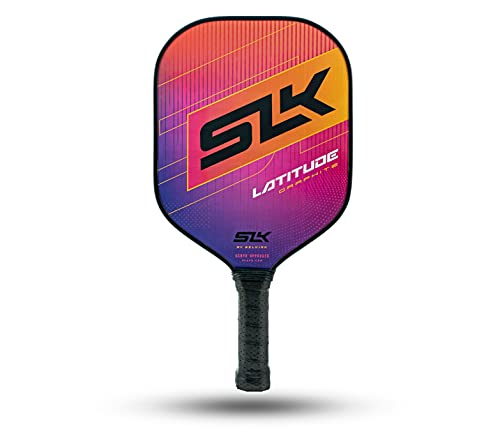 SLK Latitude Pickleball Paddle | Graphite Pickleball Paddle Features G4 Graphite Face with Polymer Rev-Core | Pickleball Rackets Designed in USA | Lightweight Pickle Ball raquette | Raspberry Orange|