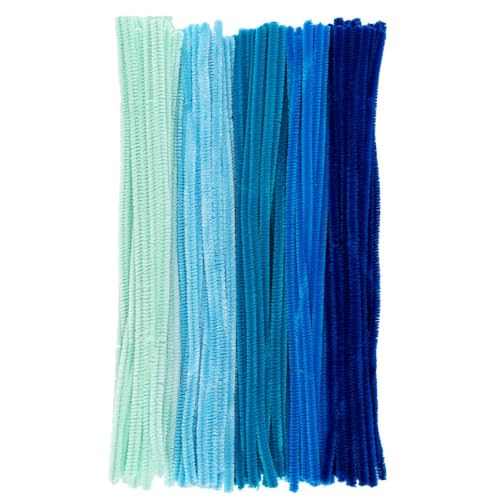 Miniatura 2 de Ideen Mit Herz 100 Alambres De Chenilla Limpiador De Pipas Para Manualidades Limpiador De Pipas De Colores En 5 Colores Diferentes 30 Cm De Largo Ø 6 Mm Tonos Azules