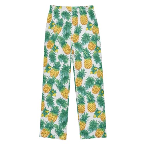 Boys' Pants Pineapple Fruit Green Long Bottoms Jogger Pants Elastic Waist Trousers with Pockets S-XL