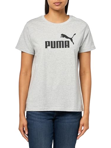 PUMA Women's Essentials Logo T-Shirt (Available in Plus Sizes), Light Gray Heather SS25, X-Small