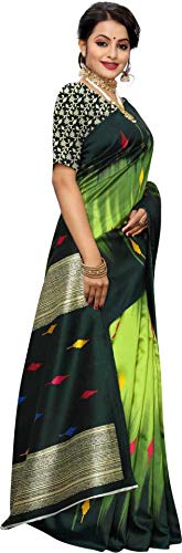 Image of 7 Colours Women's Mysore Silk Saree With Blouse Piece