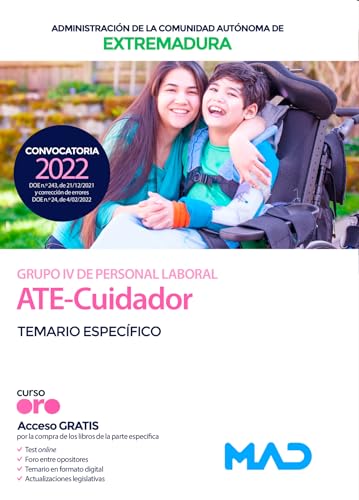 Portada de Ate-cuidador de la administración de la comunidad autónoma de extremadura . Temario específico