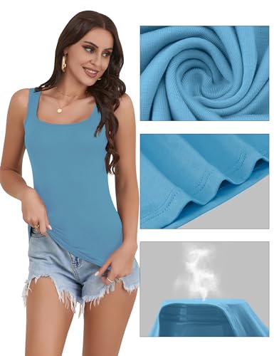 Image of BQTQ 5 Pack Women's Tank Tops Square Neck Sleeveless Ladies Tank Top Undershirts
