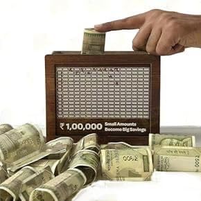 Pavlik Wooden Money/Piggy Bank, Money Box, Coin Box with Carved Design for Kids/Children, Savings Challenge Box, Cashbox,Cash Vault Wooden Savings Box,Wooden Coin Piggy Bank,Money (Pack of 1) (1)