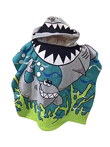 Century Star Kids Towels Hooded Bath Beach Towel Girls Boys Swim Pool Cover Up Super Absorbent Cute Cartoon Animal Sea Shark One Size #TOP3