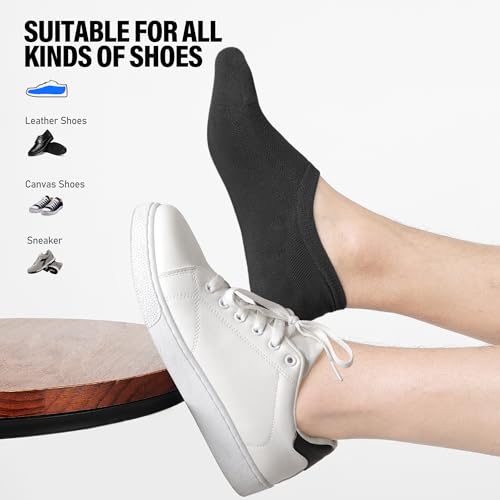 image for CLOSEMATE Mens No Show Socks Cotton Thin High Elasticity Low Cut Ankle