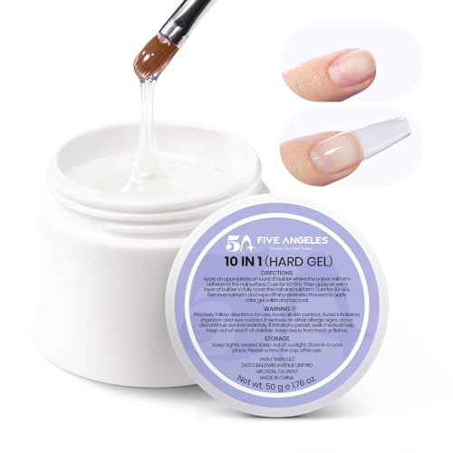 Five Angeles Clear Apex Building Gel Nail Thickening Enhancement,Self-leveling Nail Sculpting Builder in a Bottle,Nail Strengthener Extension Gel,Soak off Removal