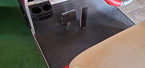 Club Car Ds 1982 To Current Golf Cart Black Rubber Diamond Plate Floor Mat #TOP2