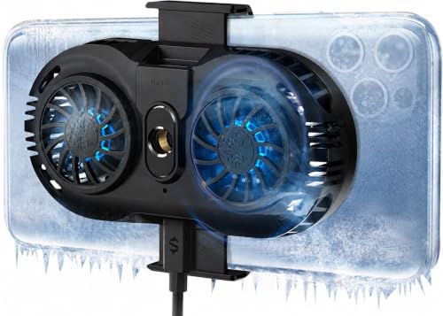 NEVEIKA Plug-in Phone Cooler Cellphone Radiator with Dual Semi-Conductor Cooling Chip Mobile Phones with a Width of 6 to 7.5cm for Tiktok Live Streaming Outdoor Vlog Mobile Gaming.