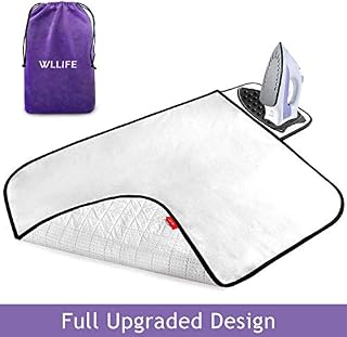 Ironing Mat,Upgraded Anti-Slip Ironing Blanket with Silicone Iron Rest,Heat Resistant Travel Ironing Pad,Include