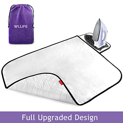 Ironing Mat,Upgraded Anti-Slip Ironing Blanket with Silicone Iron Rest,Heat Resistant Travel Ironing Pad,Include