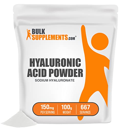 BulkSupplements.com Hyaluronic Acid (Sodium Hyaluronate) - Anti Aging Supplement - Pure Hyaluronic Acid - Cartilage Support Supplements (100 Grams - 3.5 oz)