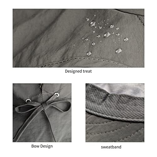 Image of Sun Hats for Women Hiking Fishing Hat Wide Brim Hat with Large Neck Flap Sun Protection Hats for Men and Women