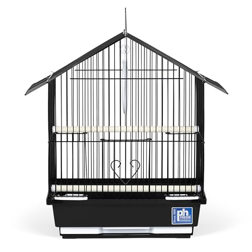 Prevue Pet Parakeet Manor Bird Cage with Handle - Versatile Carrier for Home or Travel, Small Bird Accessories, Easy Storage, Ideal for Canaries, Budgies, Finches, Parakeets, and More - Black - Image 2