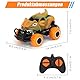Pup Go Monster Truck Ferngesteuertes Dino Auto mit Licht für Kinder 3-9 Jahr, Robust Mini RC Auto Schnell Offroad Indoor Outdoor, Spielzeug Kleinkind Weihnachten Geburtstagsgeschenk Junge, Orange