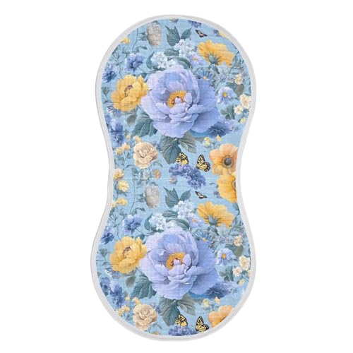 xigua Beautiful Floral Pattern Baby Burp Cloths for Newborn Boys and Girls 1 Pack, Soft & Absorbent Cotton Baby Burp Cloth, Baby Washcloths, Newborn Towel, Burp Rags