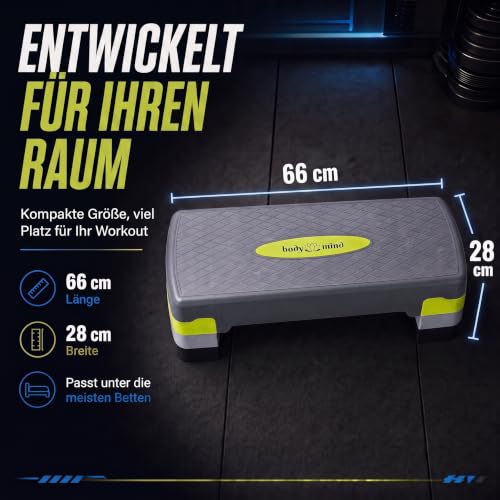 Body & Mind® Aerobic Stepper für Zuhause - Steppbrett mit Anti-Rutsch-Matte – Ansicht 4