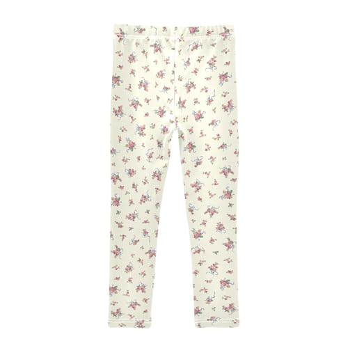 Beautiful Floral Pattern Girls Leggings,Workout Leggings for Girls Toddler Athletic Leggings Size for 3-10T2