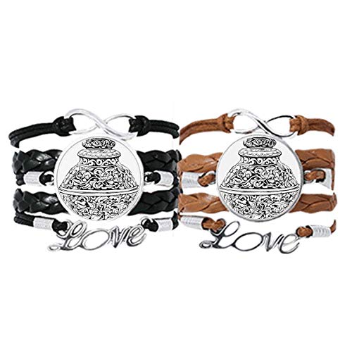 Bracelet la culture chinoise vase dynastie en cuir corde pour couple