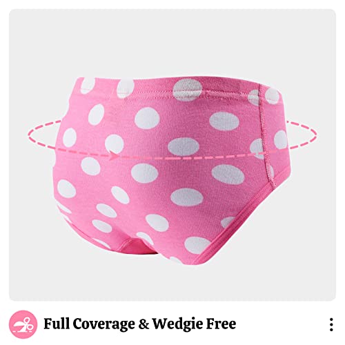 SYNPOS Girls Underwear Toddler Little Girl 100% Cotton Soft Panties Kids Cartoon/Solid Briefs Breathable Boyshorts 6 Packs3