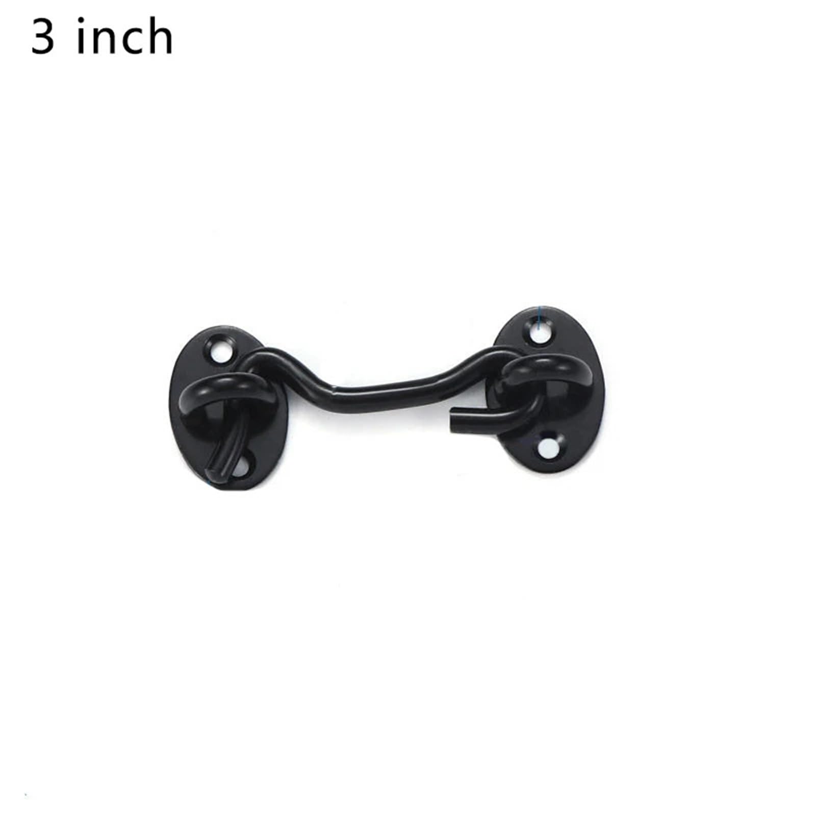 Chiusura a Scatto, Serratura a Occhiello for Gancio for Porta della Cabina 5 Pezzi, Argento Nero, 3-4 Pollici con Interruttore di Sicurezza e Viti(Black,4 inch)