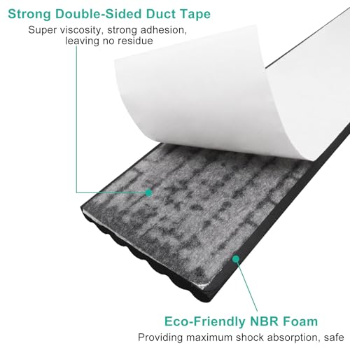 Image of 6.56ft x 2 Rolls Corner Protector Baby, Self Adhesive Baby Proofing Corner Guards Widen Edge Protector, Desk Edge Cushion, Furniture Table Covers Safety Bumper (Black)