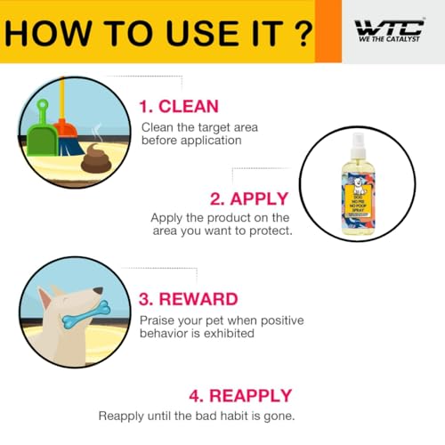 Image of WTC Dog No Pee No Poop Potty Training Spray, 500 ML - Non-Toxic Dog Spray to Prevent Peeing and Pooping - Natural No Marking Scent Spray - Stops Dogs Peeing Indoors /Outdoors