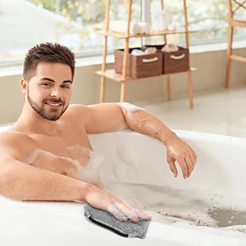 Image of WOVTE 2 Pack Stretchable Back Scrubber for Shower Nylon Exfoliating Washcloth Towel Back Washer with Handles Two Sides Exfoliating Body Scrubber for Men Women Shower Deep Clean Skin Massages