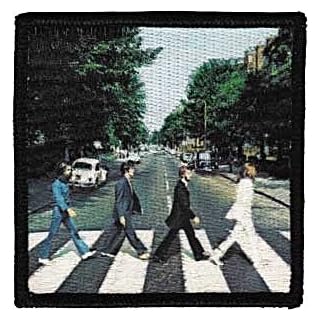 signs-unique Beatles Abbey Road LP Cover Embroidered Iron on Patch (ro) - Les Beatles, Paul McCartney, John Lennon, RIngo Starr, George Harrison