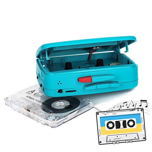 ByronStatics Portable Cassette Players Recorders FM AM Radio Walkman Tape Player Built In Mic External Speakers Manual Record VAS Automatic Stop System 2AA Battery Or USB Power Supply Headphone