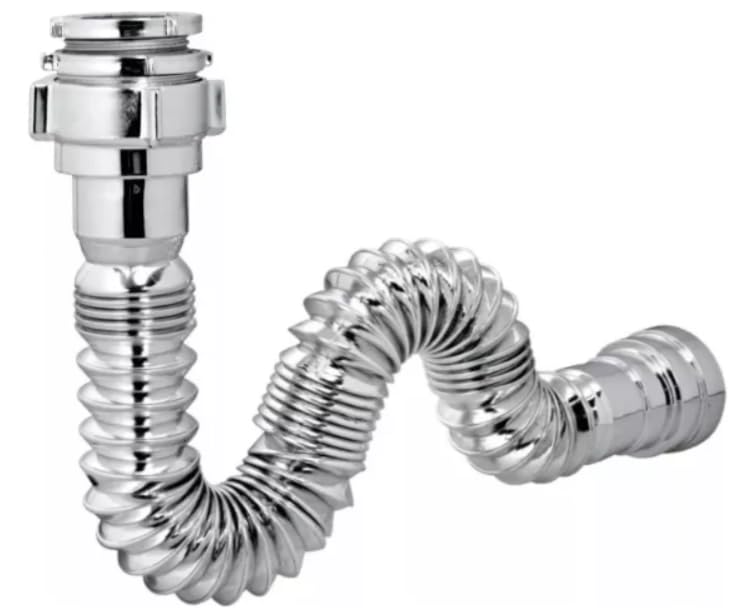 Sifão Sanfonado Flexível Cromado Cozinha Pia Banheiro Tanque