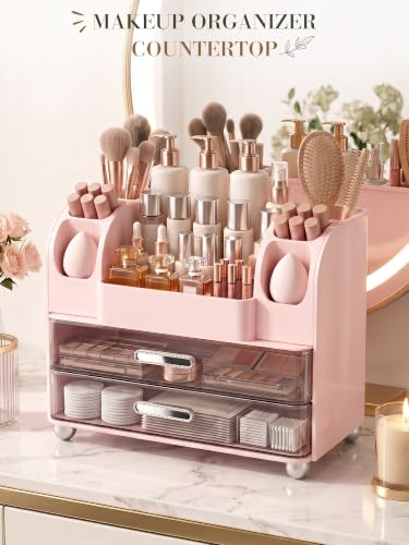 KQJS Large Makeup Organizer Countertop for Vanity Skincare Organizers — view 4