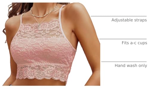 Image of Avidlove Lace Bralette for Women High Neck Camisoles Racerback Double-Layered Crop Top