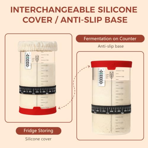 Image of Sourdough Starter Jar Kit,40oz Large Wide Mouth Sour Dough Jar Glass | Sourdough Bread Baking Supplies, Sourdough Tools for Beginners and Pro, Dishwasher-Safe, Borosilicate Glass, 1 Pack